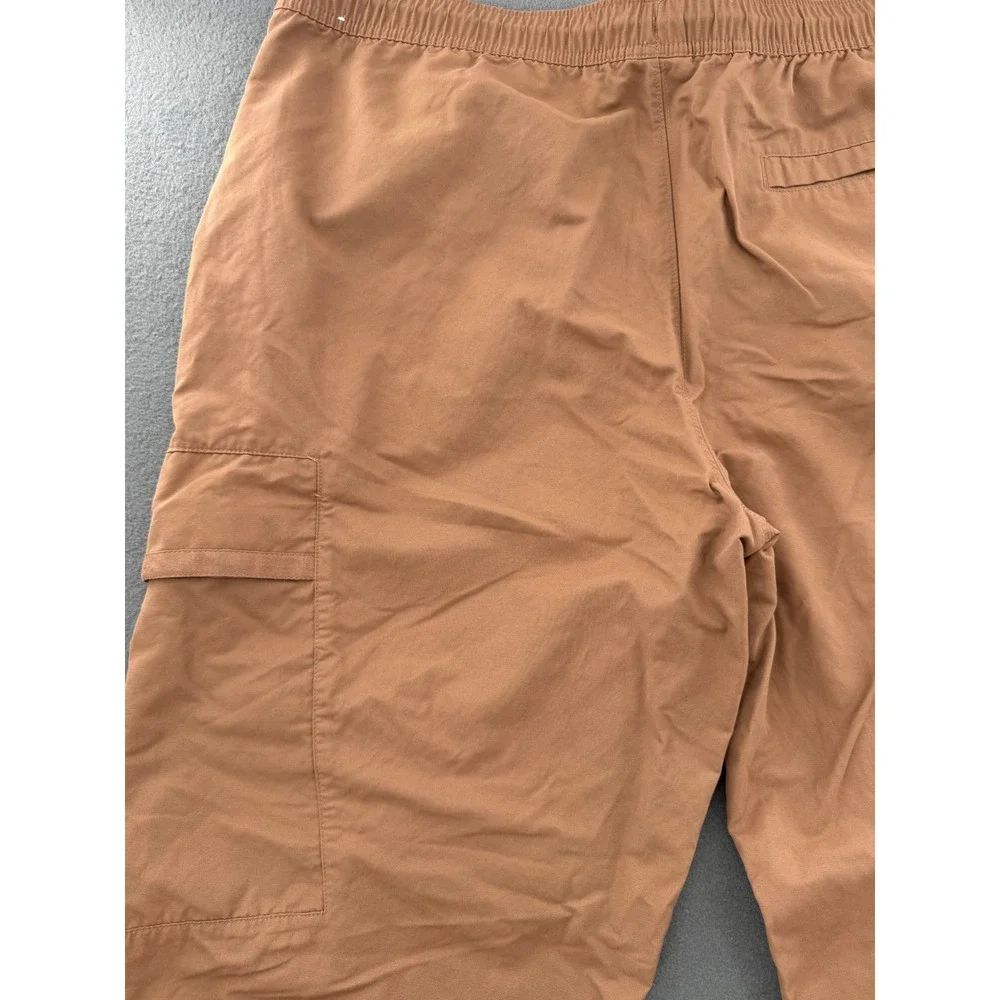 Jordan Cargo Pants Mens Large Tan Woven Drawstring Jumpman Logo Pockets Utility